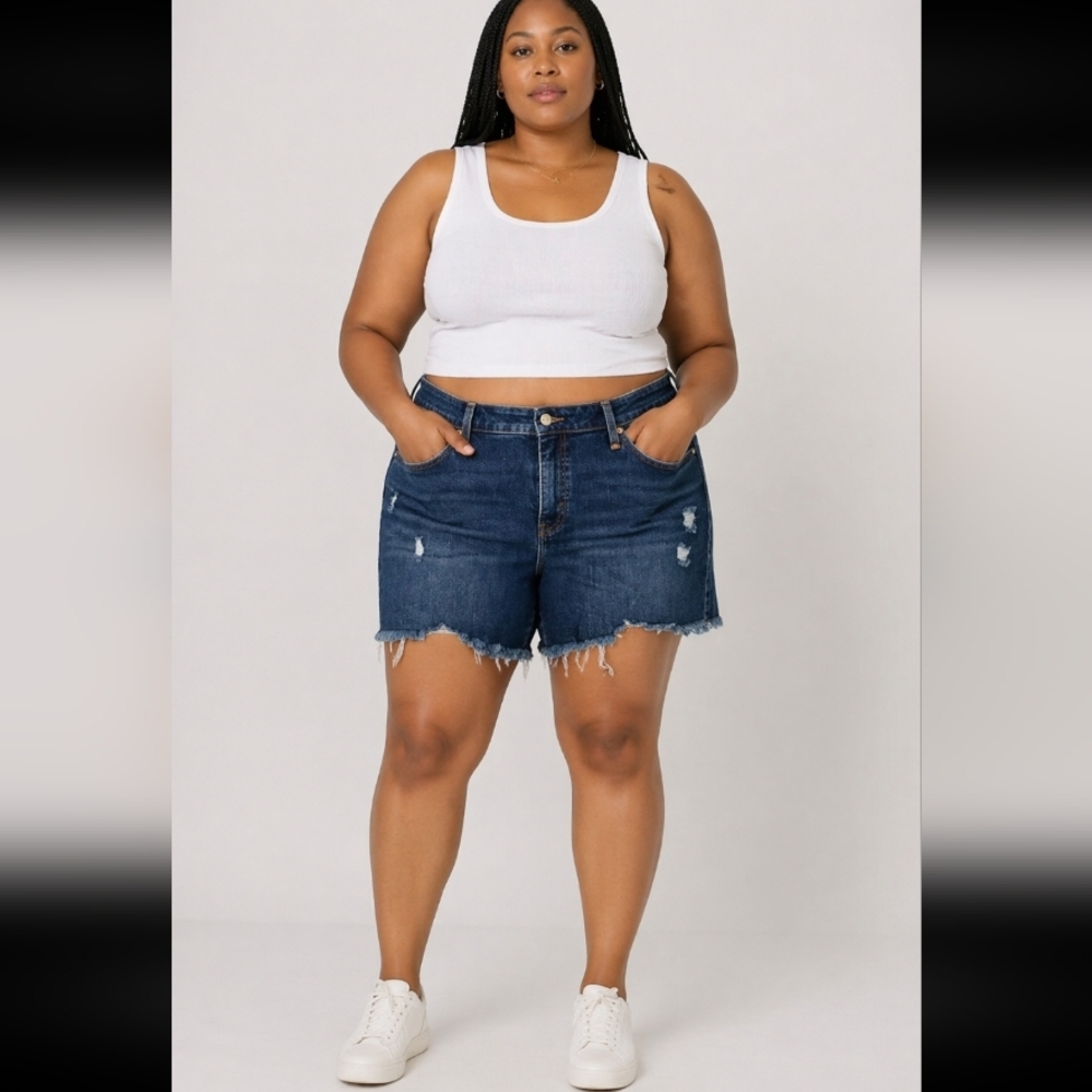 LEVI'S Sample Cut Off Distressed Jean Shorts 18